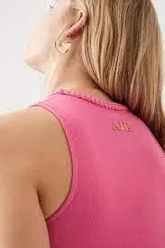 Aje Elm Braided Knit Tank Top & Petal Knit Midi Skirt Set Rose Size 6 for rent on The Volte - main image