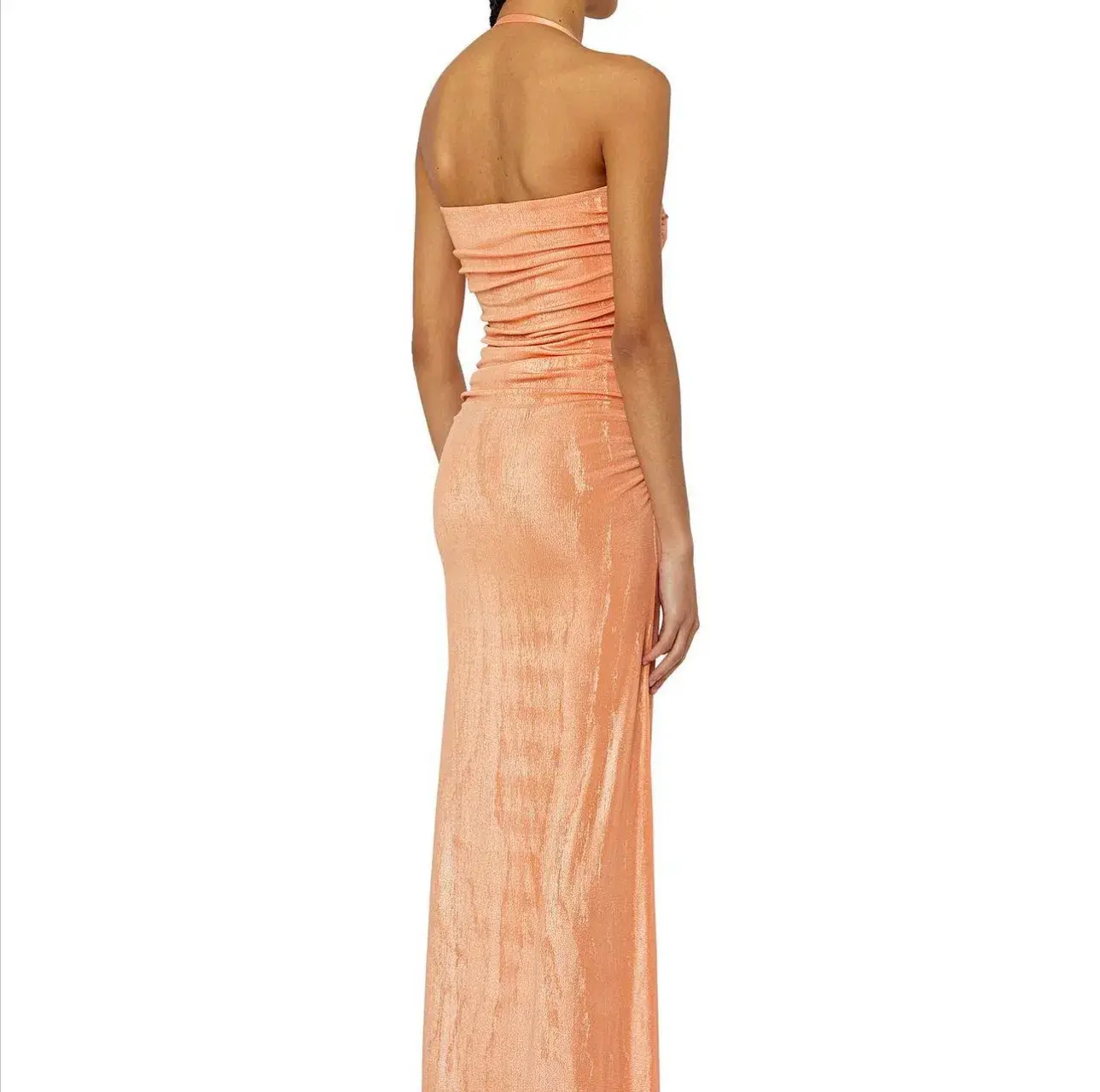 Diesel D-thru Metallic Jersey Dress Peach Size 12 - Image 4
