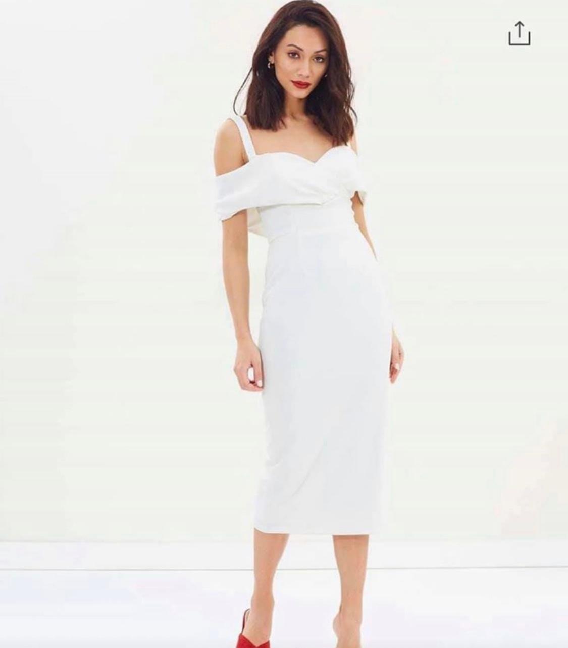 Pasduchas Riviera White Midi Dress Size 10 - Image 1