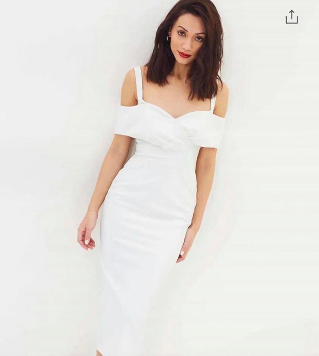 Pasduchas Riviera White Midi Dress Size 10 for rent on The Volte - main image