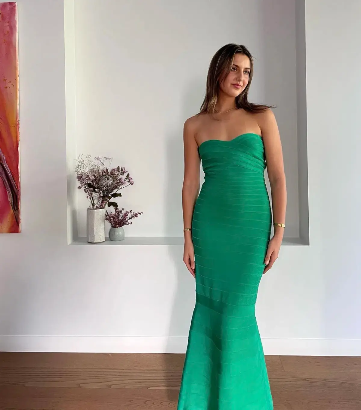 Herve Leger Green Sara Gown Green Size Small/AU8 - Image 2