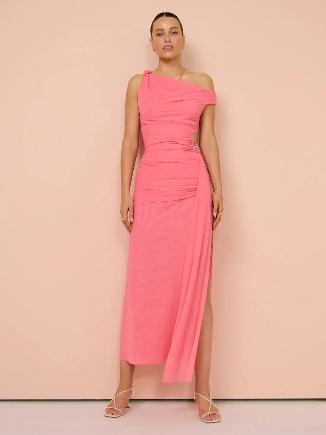 Bec & Bridge Kailani Aysm Dress Grapefruit Pink Size 8  - Image 4