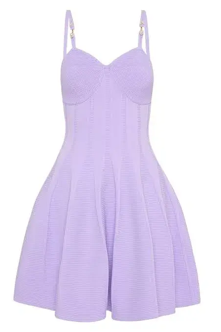 Aje Phaedra Ottoman Bustier Mini Dress Lilac Size L / AU 12 for rent on The Volte - main image