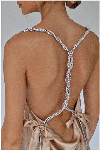 Sisters the Label Chloe Multiway Mini Dress Pearl Silk One Size for rent on The Volte - main image