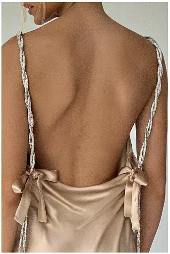 Sisters the Label Chloe Multiway Mini Dress Pearl Silk One Size for rent on The Volte - main image