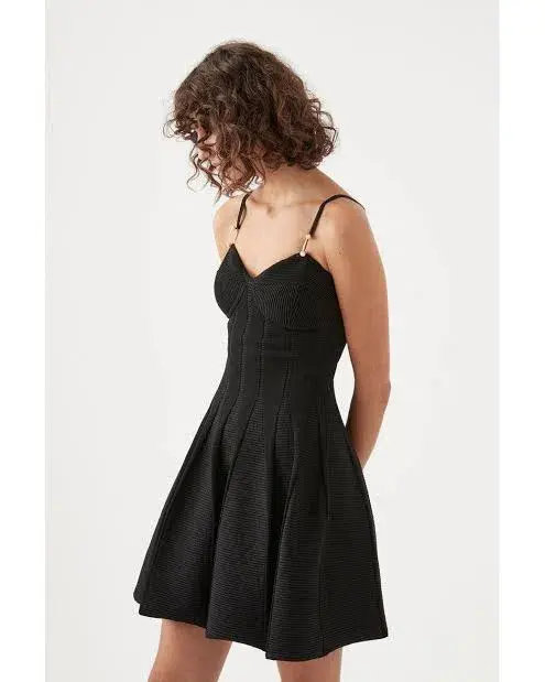 Aje Phaedra Ottoman Bustier Mini Dress Black Size L / AU 12 for rent on The Volte - main image