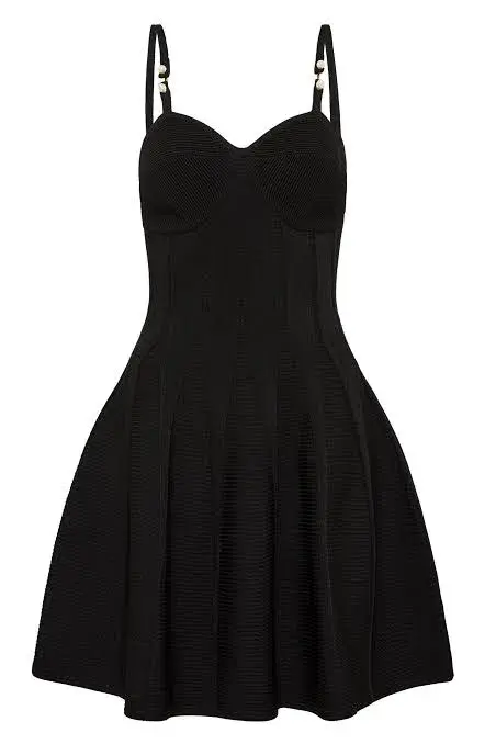 Aje Phaedra Ottoman Bustier Mini Dress Black Size L / AU 12 for rent on The Volte - main image