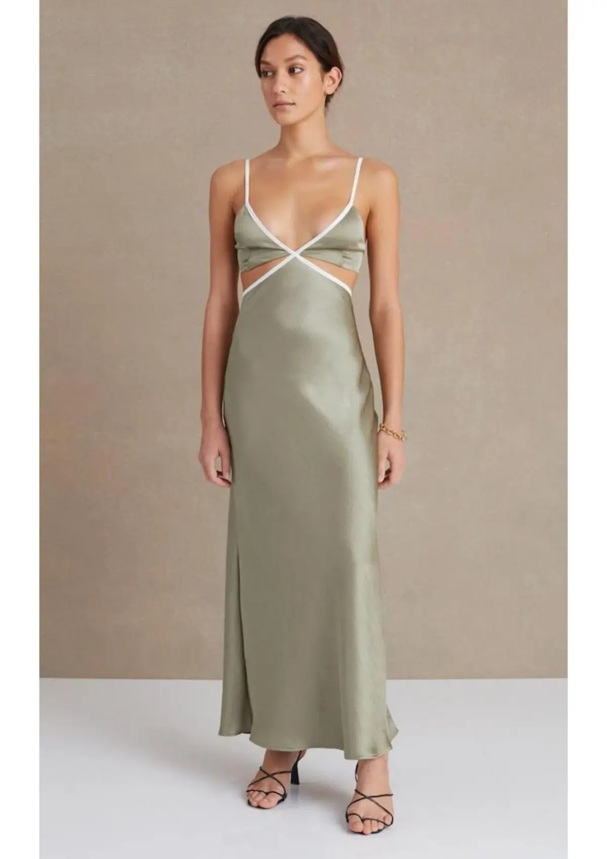 Bec & Bridge Veronique Maxi Dress in Khaki Size 10 - Image 1