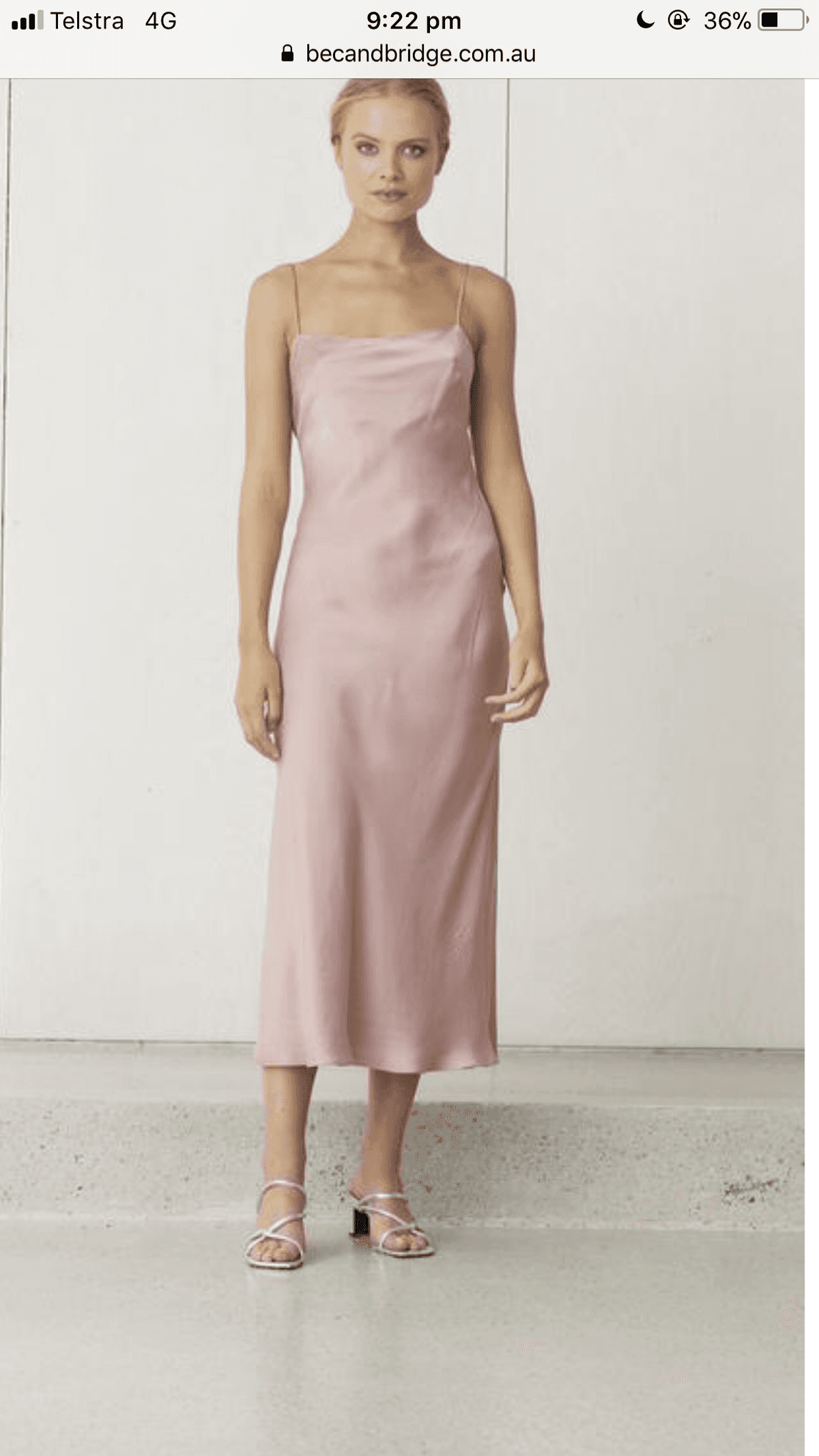 Bec & Bridge Classic Slip Midi Dress Pink 10 - Image 2