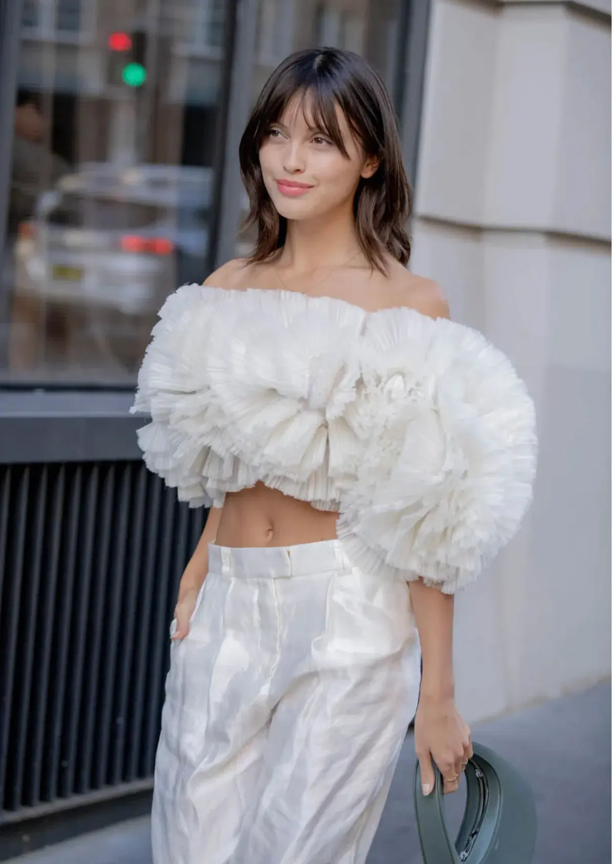Aje Expressive Pleated Top Ivory Size 12 - Image 2