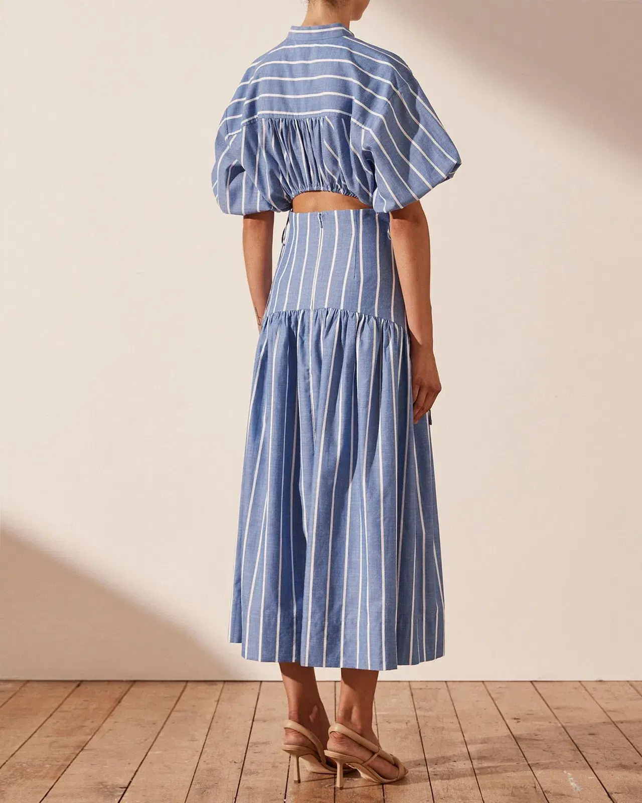 Shona Joy Kimberly Deconstructed Midi Dress Blue Size 12 - Image 4
