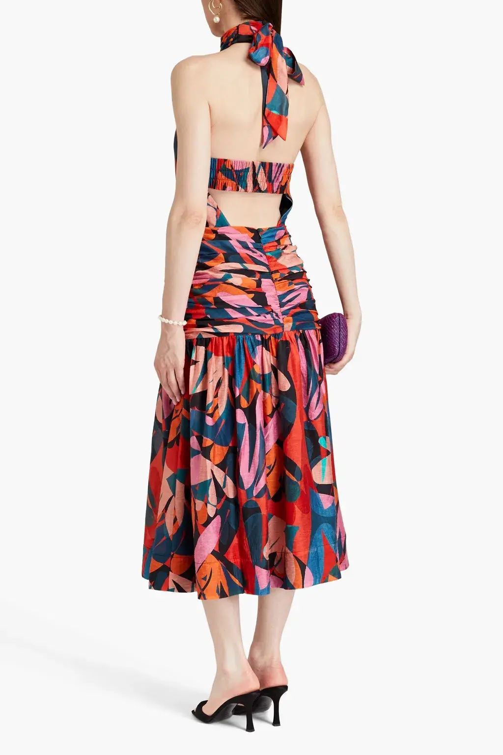 Rebecca Vallance Catalina Halter Neck Midi Dress Multi Colour Size 8  - Image 2