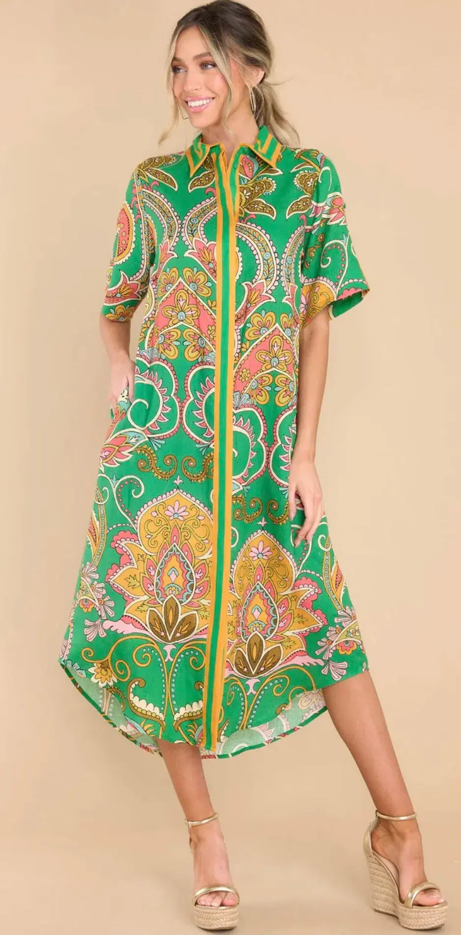 Alémais Marion Shirtdress Green Size 8 - Image 6