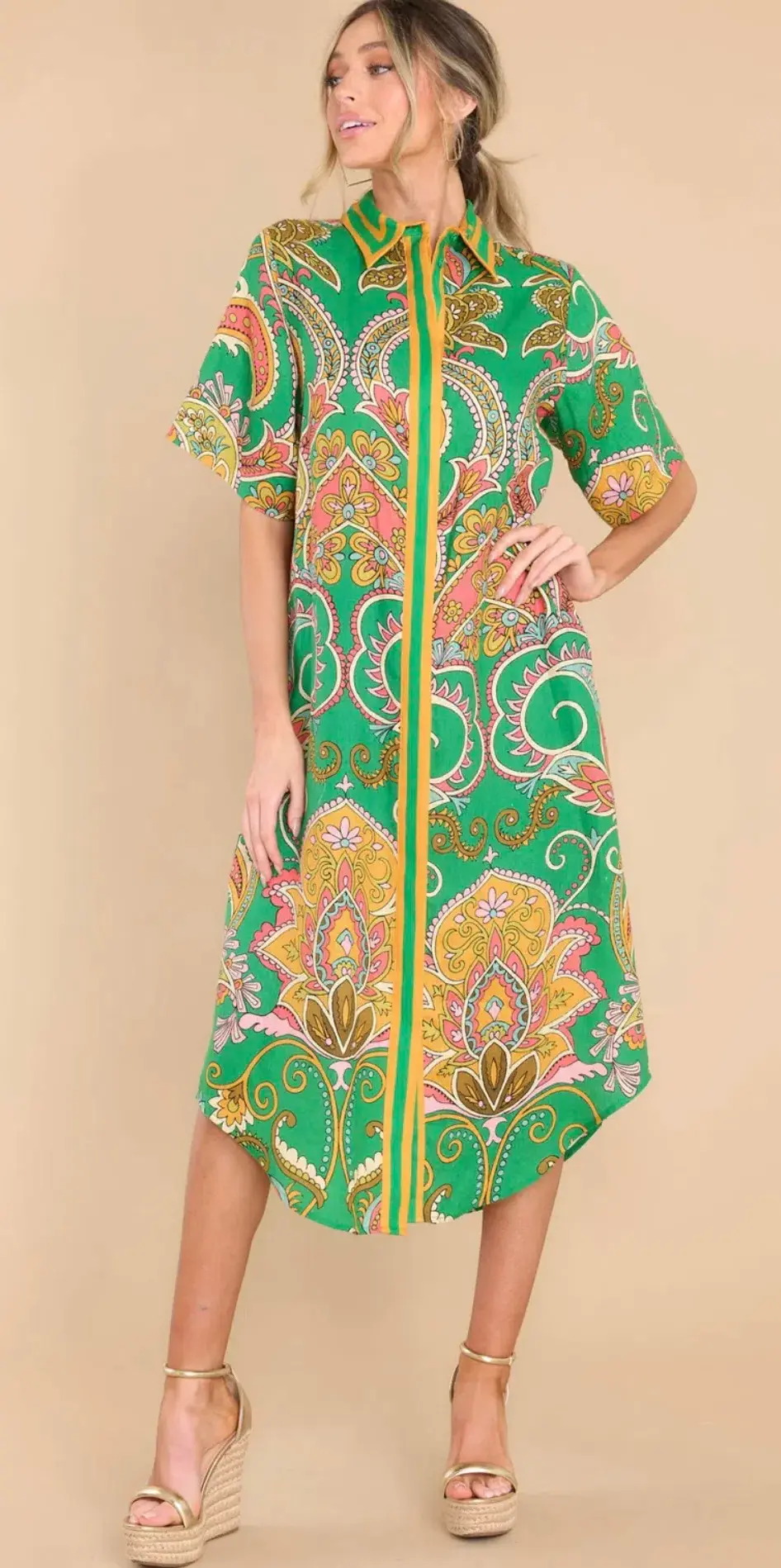 Alémais Marion Shirtdress Green Size 8 - Image 8