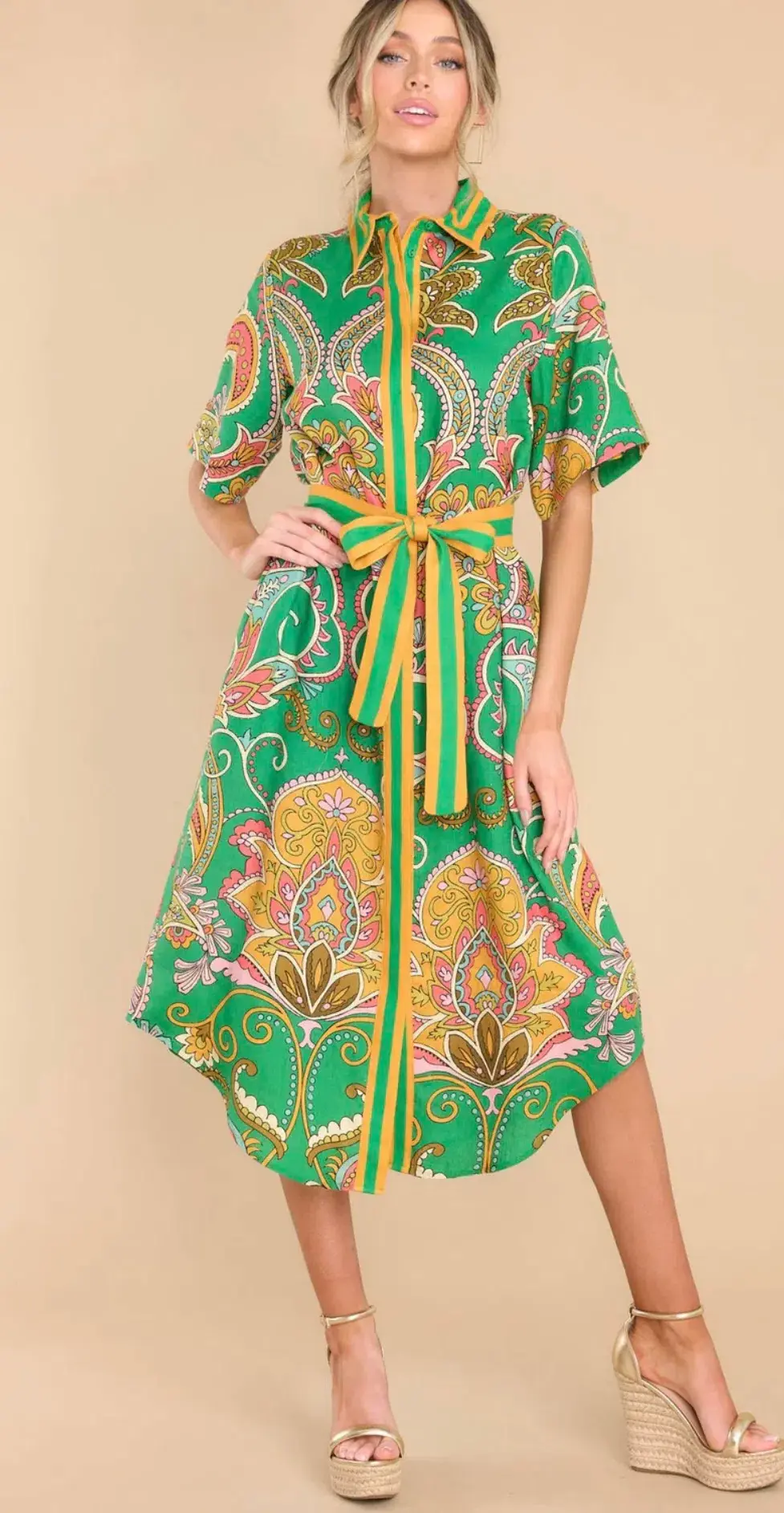 Alémais Marion Shirtdress Green Size 8 - Image 9