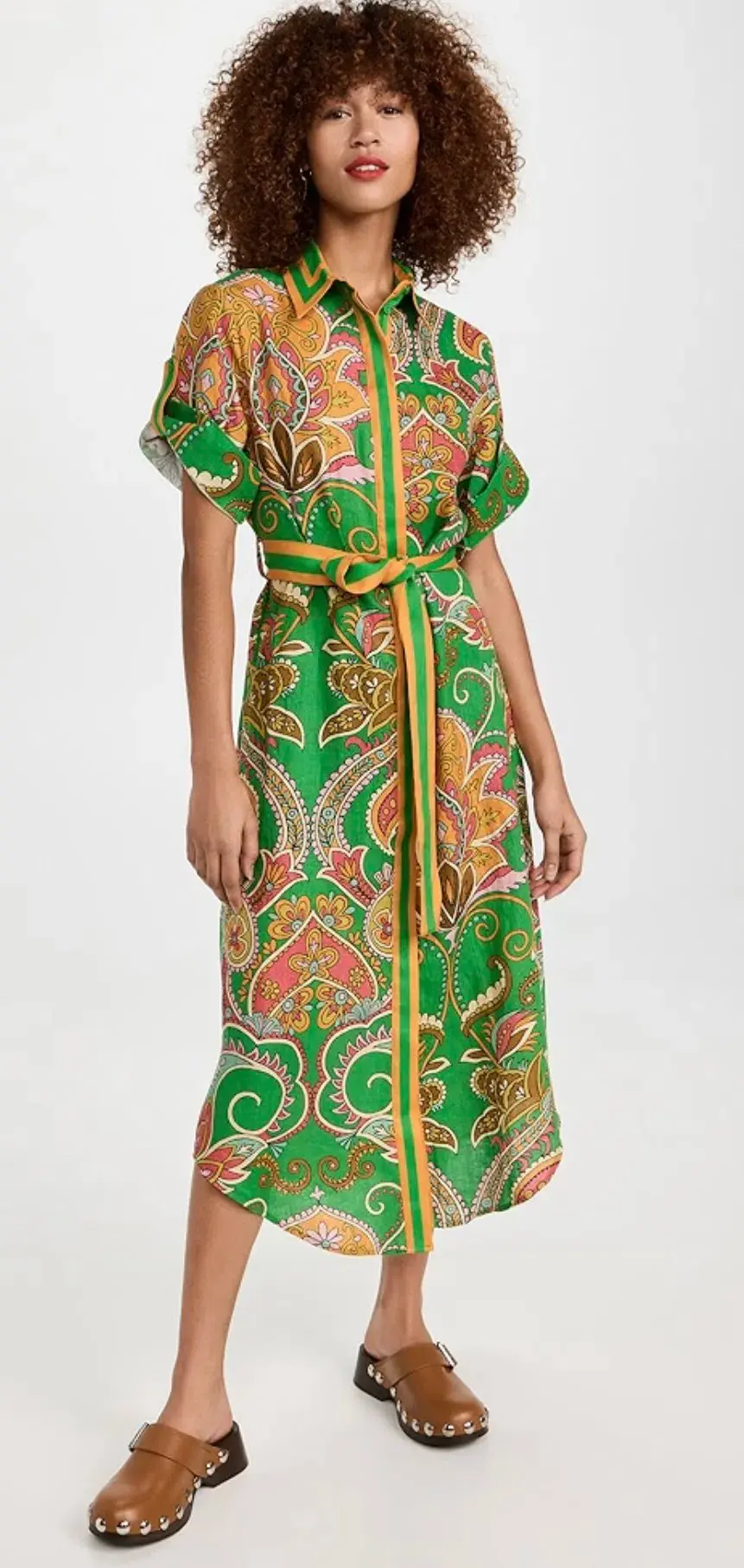 Alémais Marion Shirtdress Green Size 8 for rent on The Volte - main image