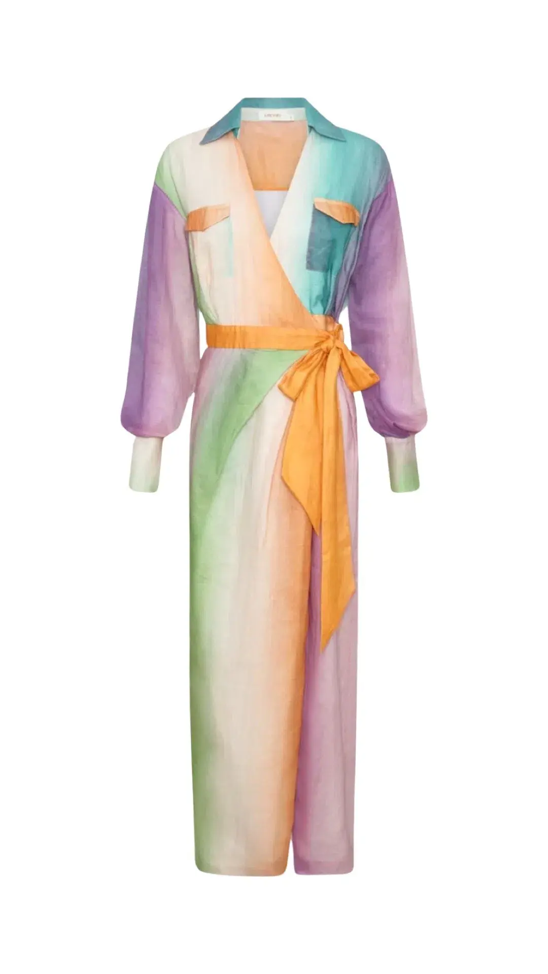 Kate Ford Corinth Wrap Shirt Dress Multi Size 12 - Image 4