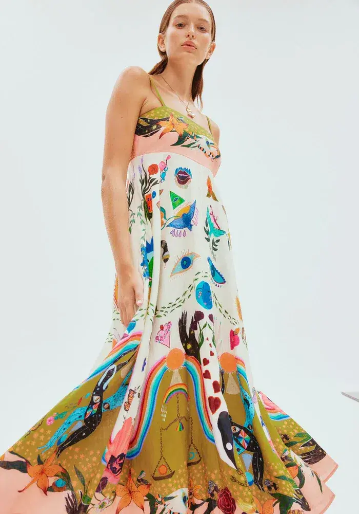 Alemais Evergreen Sundress Multi Print Size 8 - Image 2