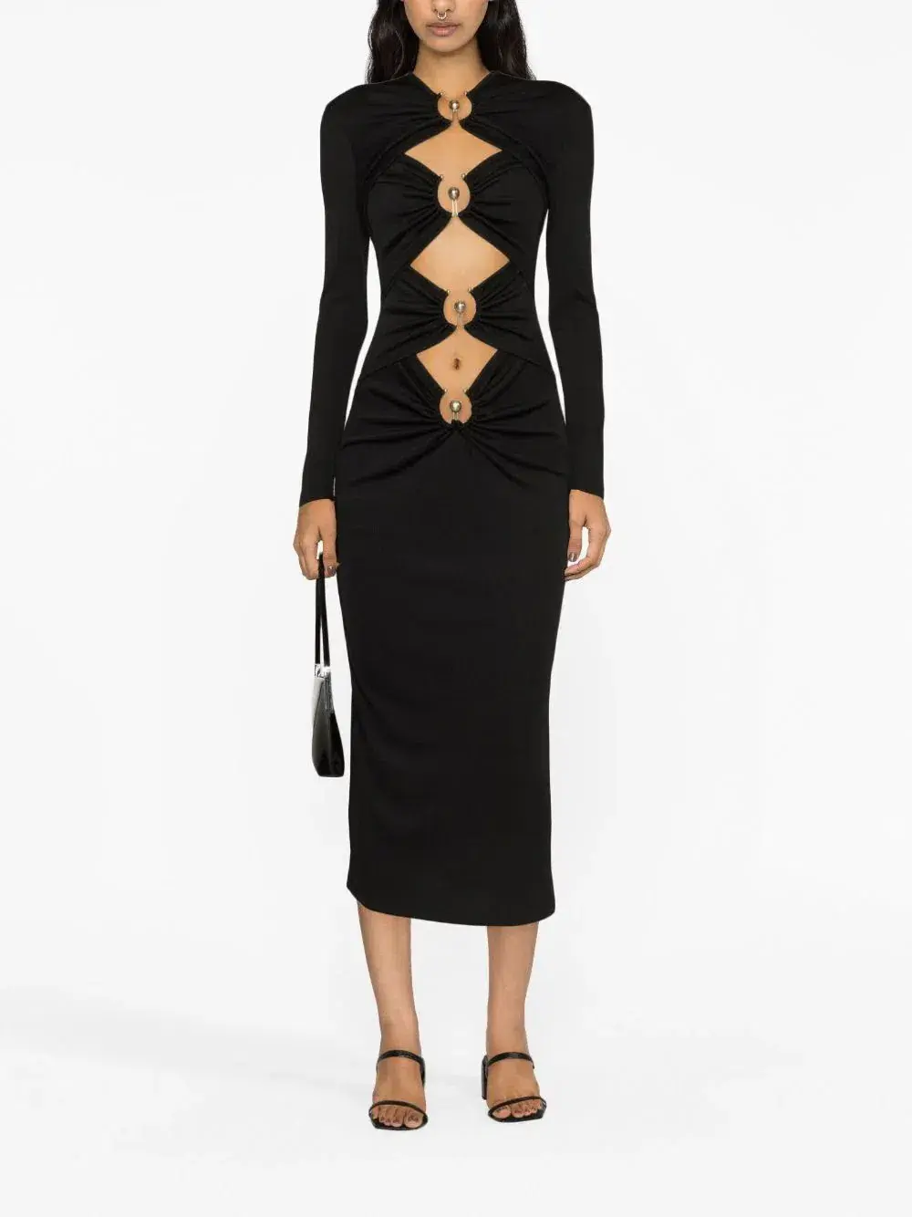 Christopher Esber Orbit Cut-Out Midi Dress Black Size 10 - Image 1