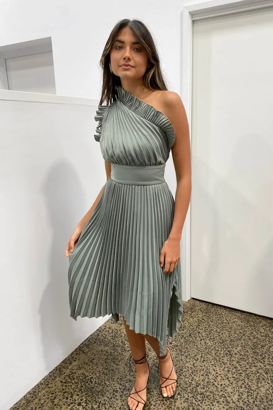 Mossman The Lady Like Midi Dress in Sage Size 12 - Image 2
