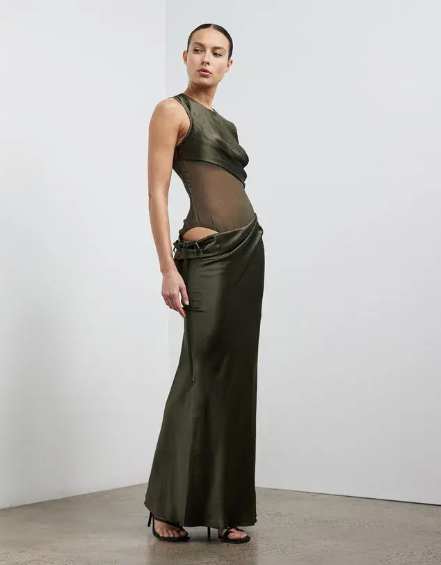 Christopher Esber Verdant Falls Dress Green Size 8  - Image 1