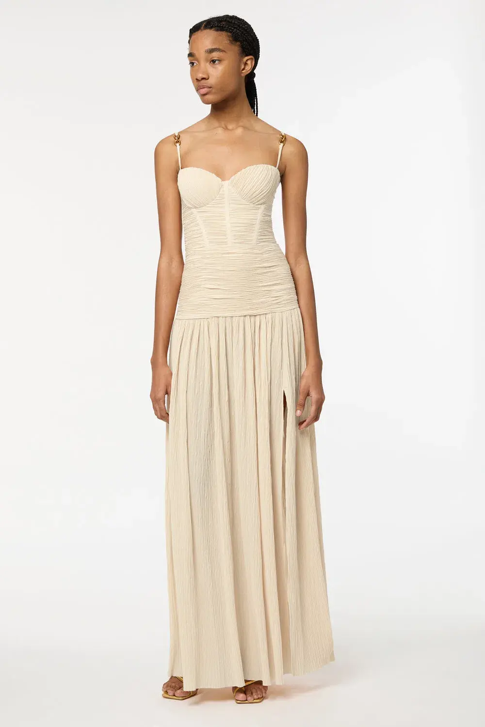 Manning Cartell Double Time Pleat Dress in Nougat Cream Size 10 - Image 2