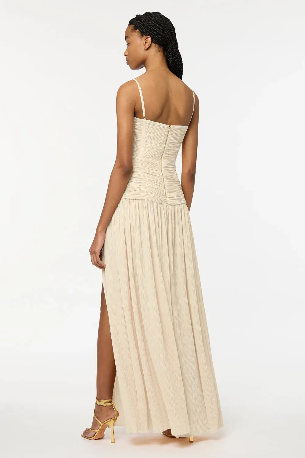 Manning Cartell Double Time Pleat Dress in Nougat Cream Size 10 - Image 3