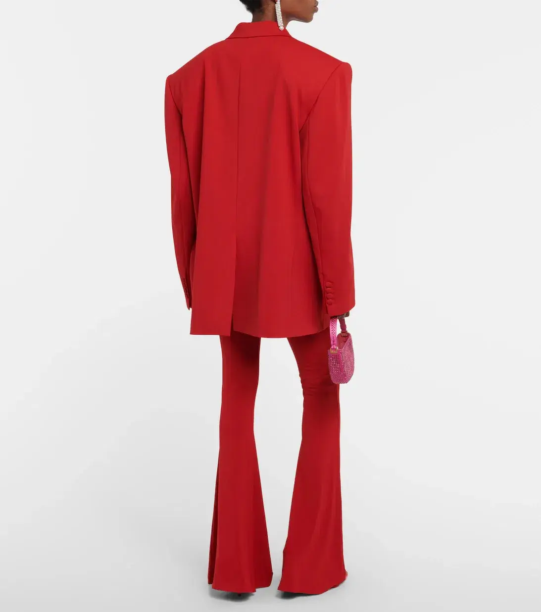 Magda Butrym  Oversized Jersey Blazer Red Size 8 - Image 2