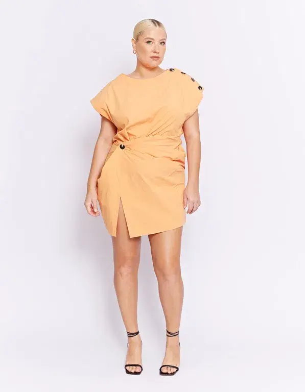 Pfeiffer Grenada Mini Twist Dress Tangerine Size 10  for rent on The Volte - main image