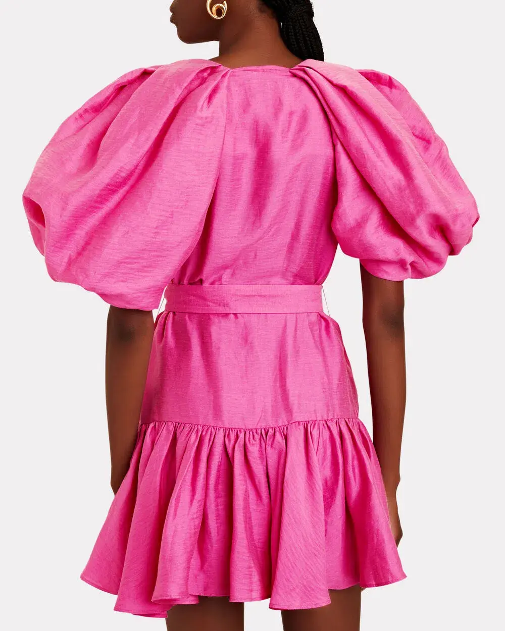 Acler Wheatland Puff Sleeve Dress Flamingo Pink Size 12  - Image 3