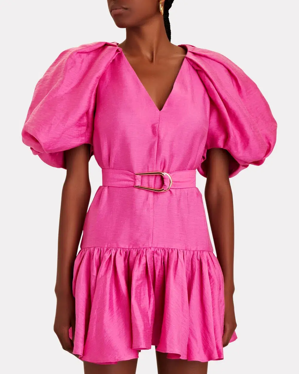 Acler Wheatland Puff Sleeve Dress Flamingo Pink Size 12  - Image 2