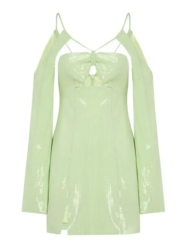 Alice McCall Night Sky Dress Lime Cream Size 8 for rent on The Volte - main image