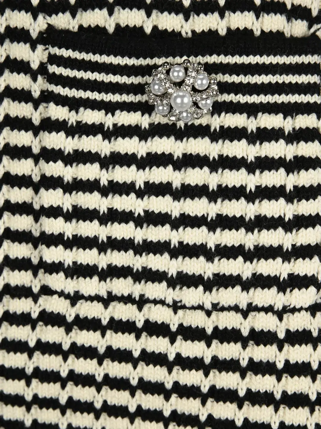 Self Portrait Stripe-detail Knitted Dress Black/White Size S/Au 8  for rent on The Volte - main image