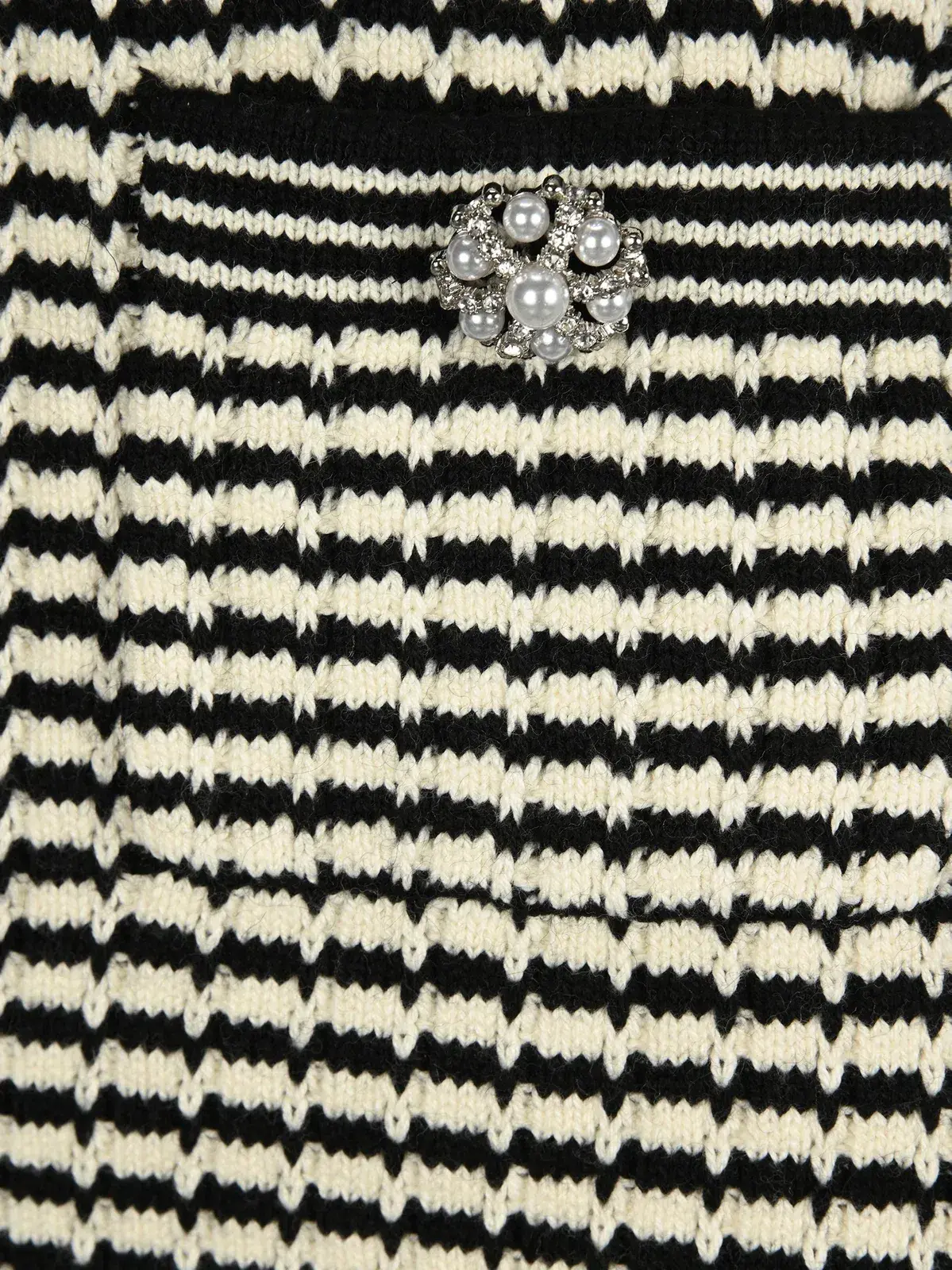 Self Portrait Stripe-detail Knitted Dress Black/White Size S/Au 8  - Image 6