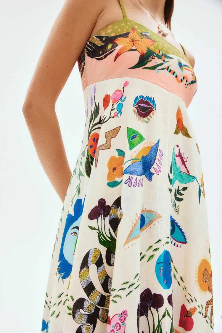 Alemais Evergreen Sundress Multi Print Size 16 - Image 4