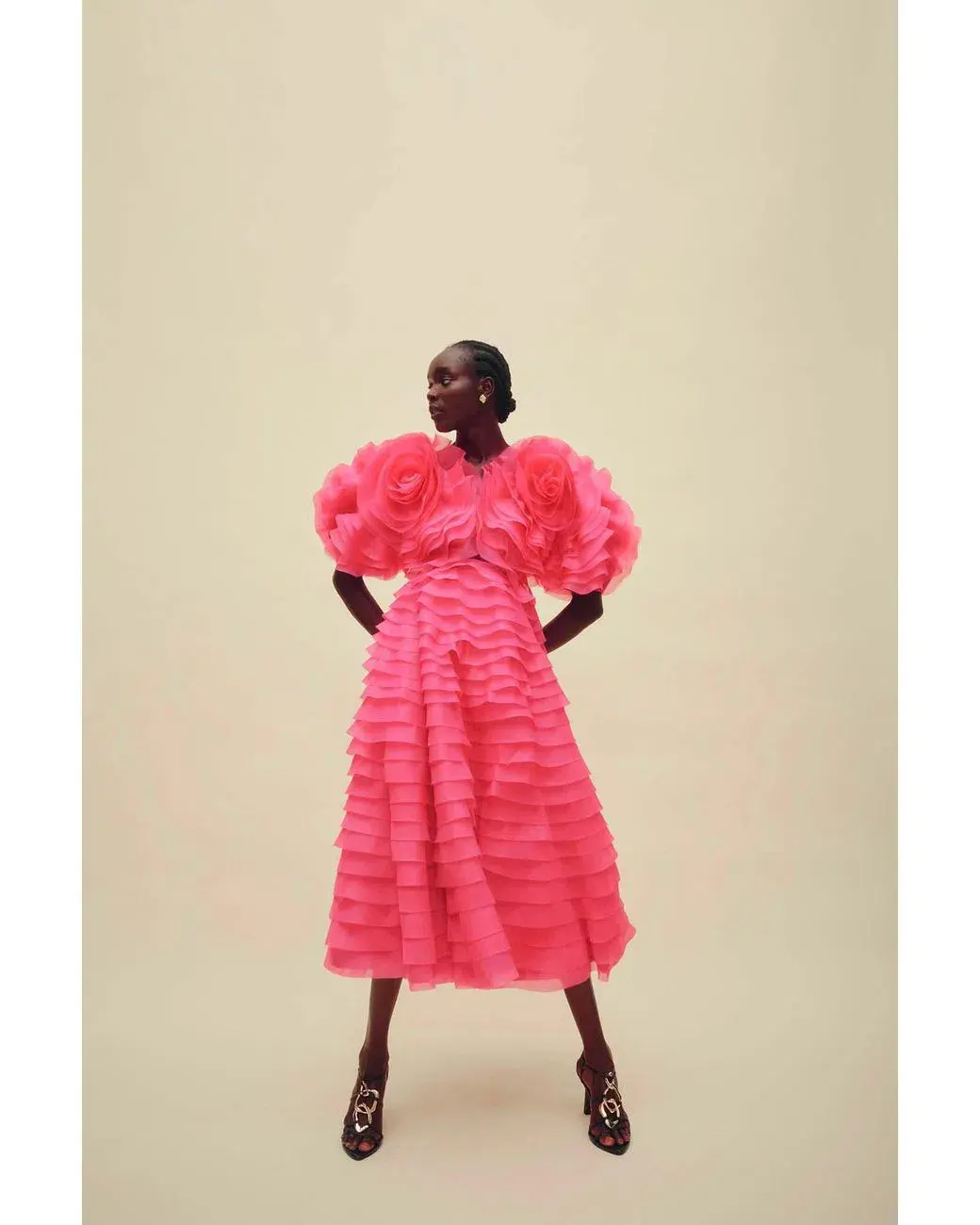 AJE Amour Ruffle Midi Dress in Berry Size 16 - Image 3