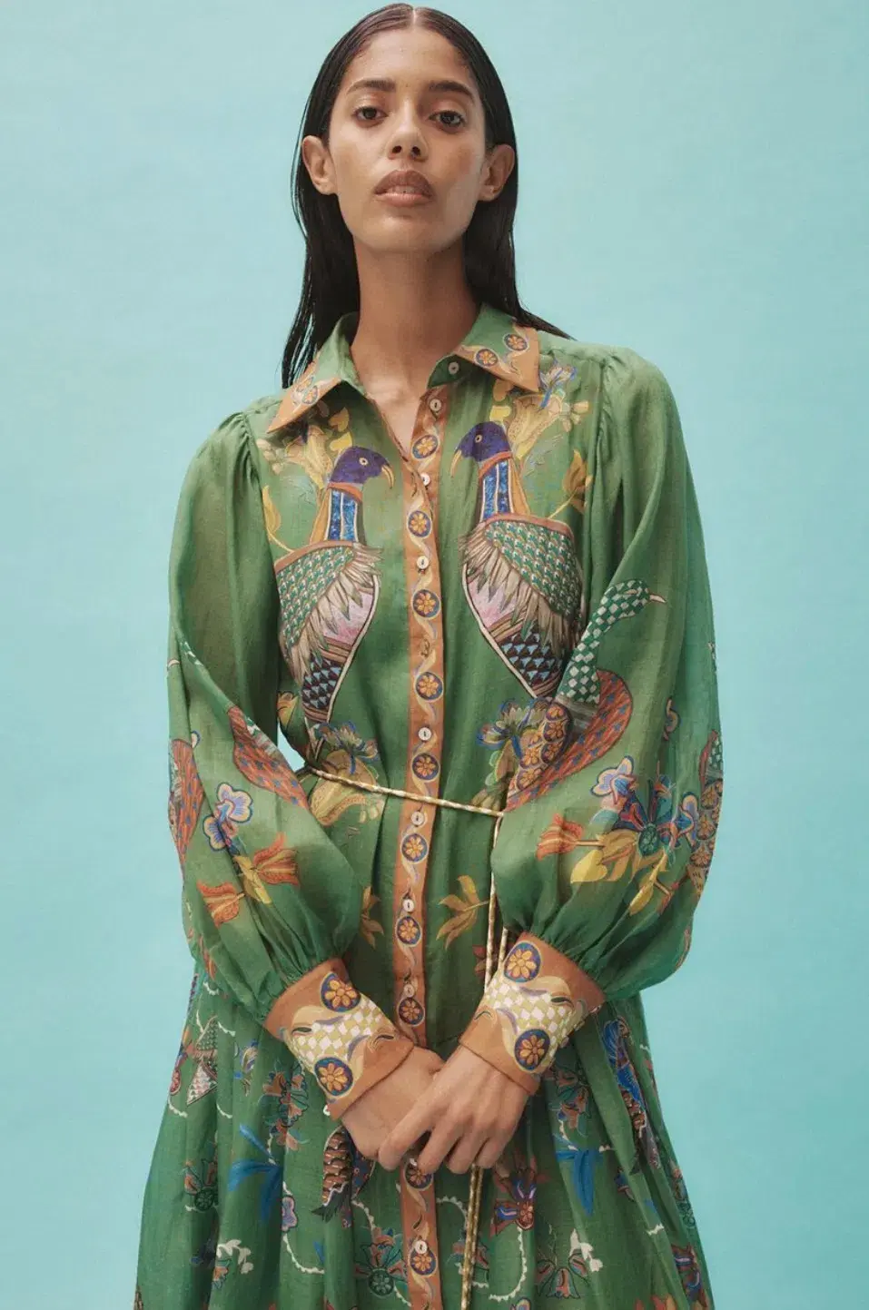 Alemais Birdie Shirtdress Green Size 16 - Image 4