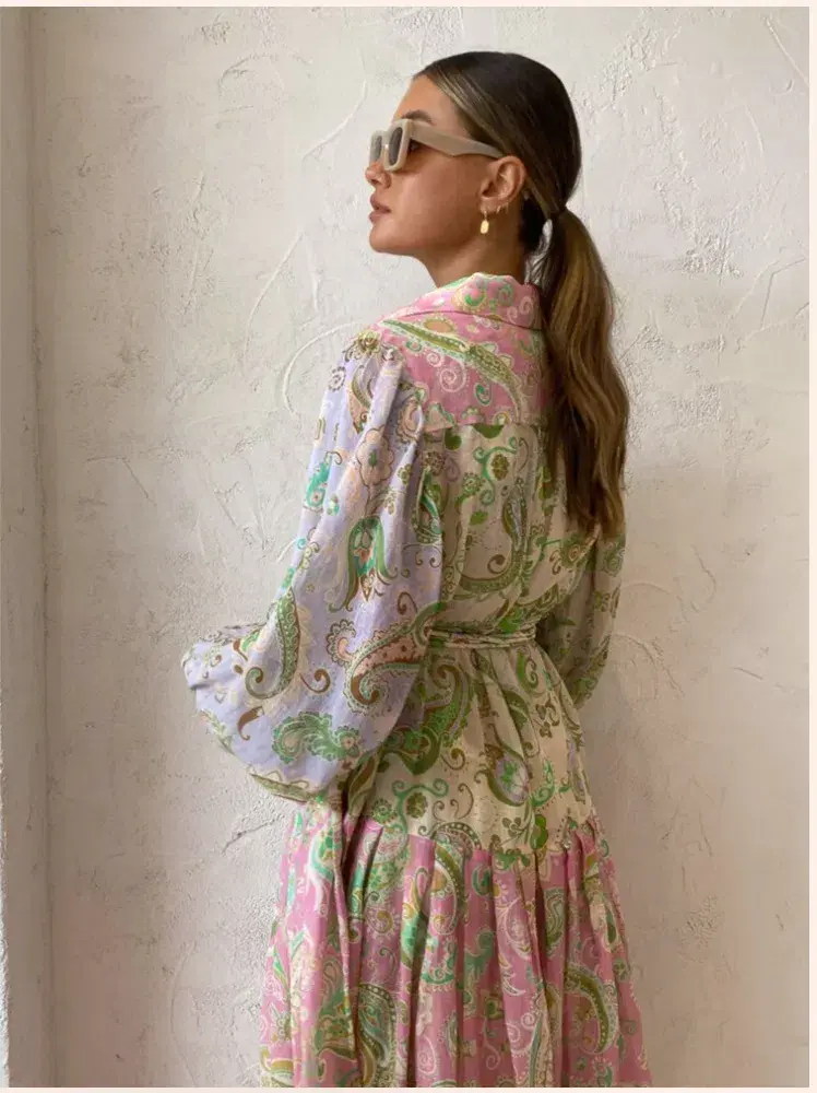 Alemais Marta Patchwork Shirtdress Size 14 - Image 6