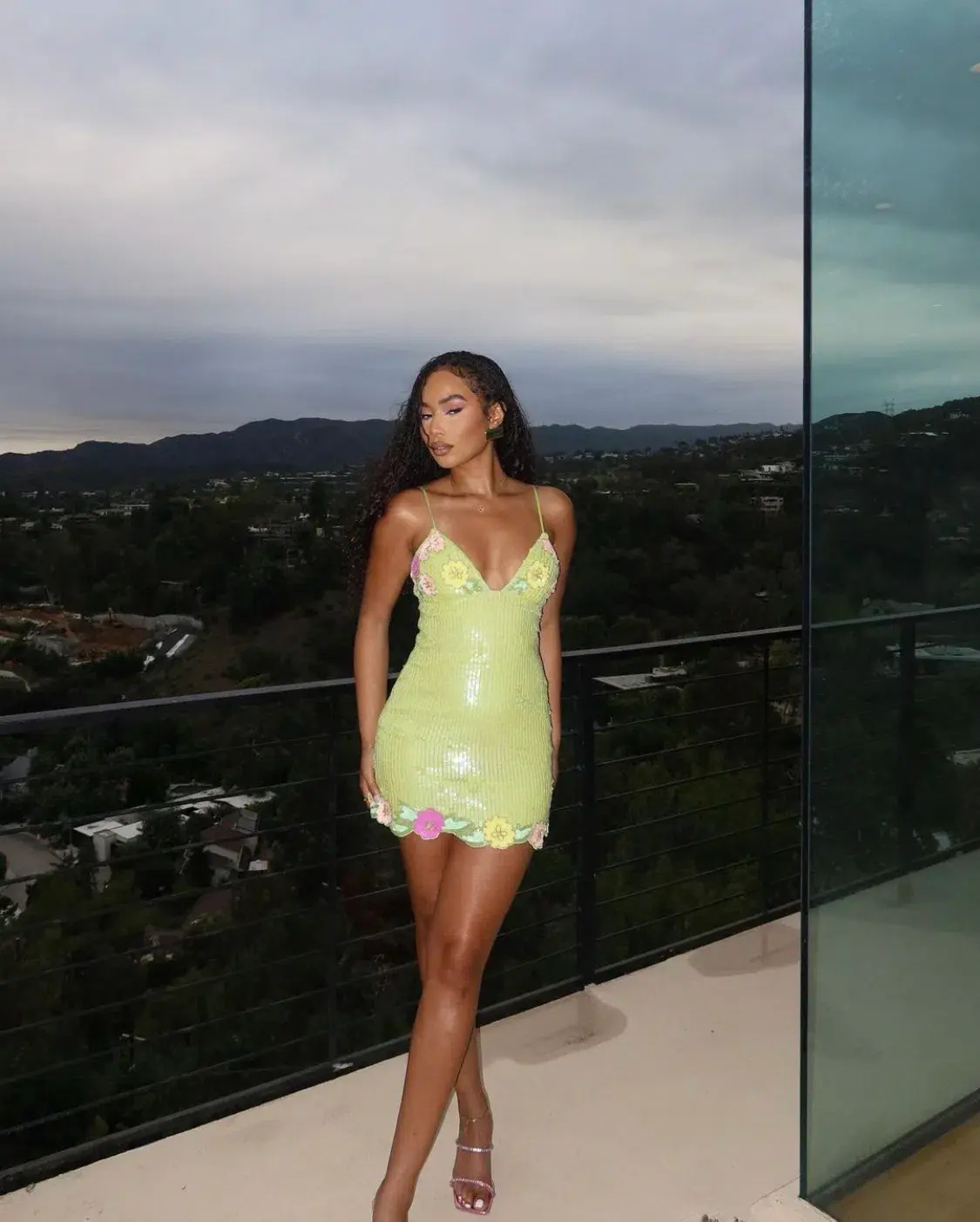 Majorelle Cal Embellished Mini Dress in Lime Green Size S / AU 8 - Image 3