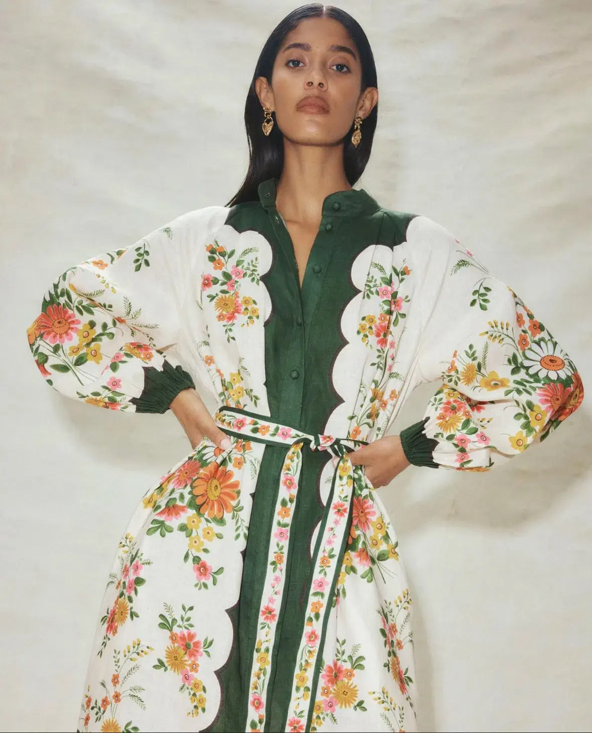 Alemais Elisabetta Shirtdress Floral Size 16 - Image 4