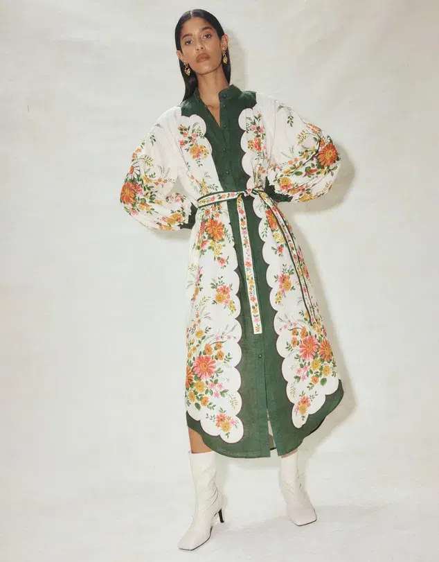 Alemais Elisabetta Shirtdress Floral Size 16 - Image 5