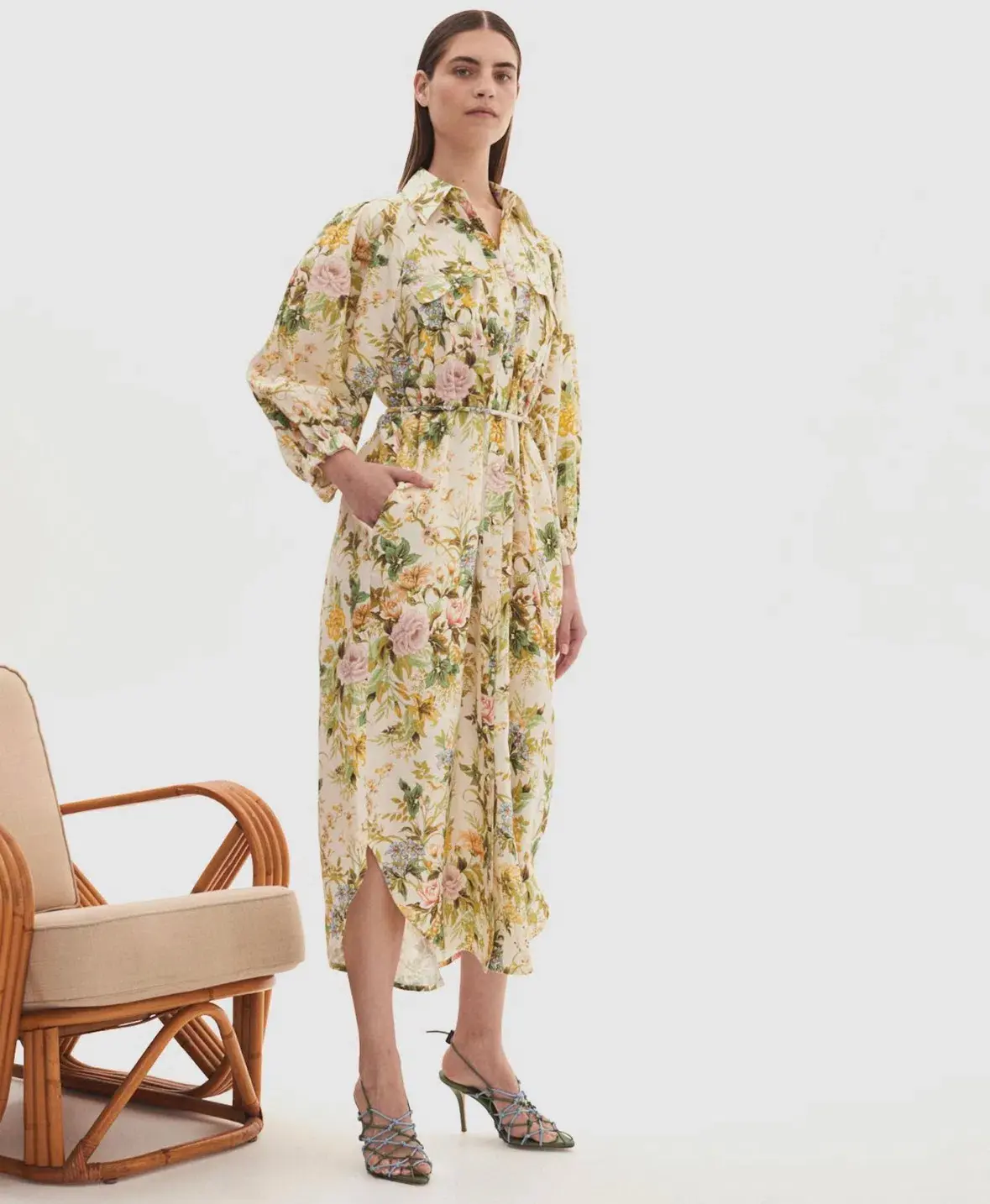 Alemais Eden Midi Dress Floral Size 16 - Image 2