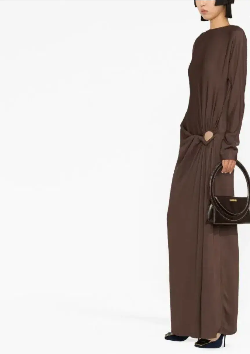 Christopher Esber Ruched Twisted Column Dress in Chocolate Size 6 - Image 2