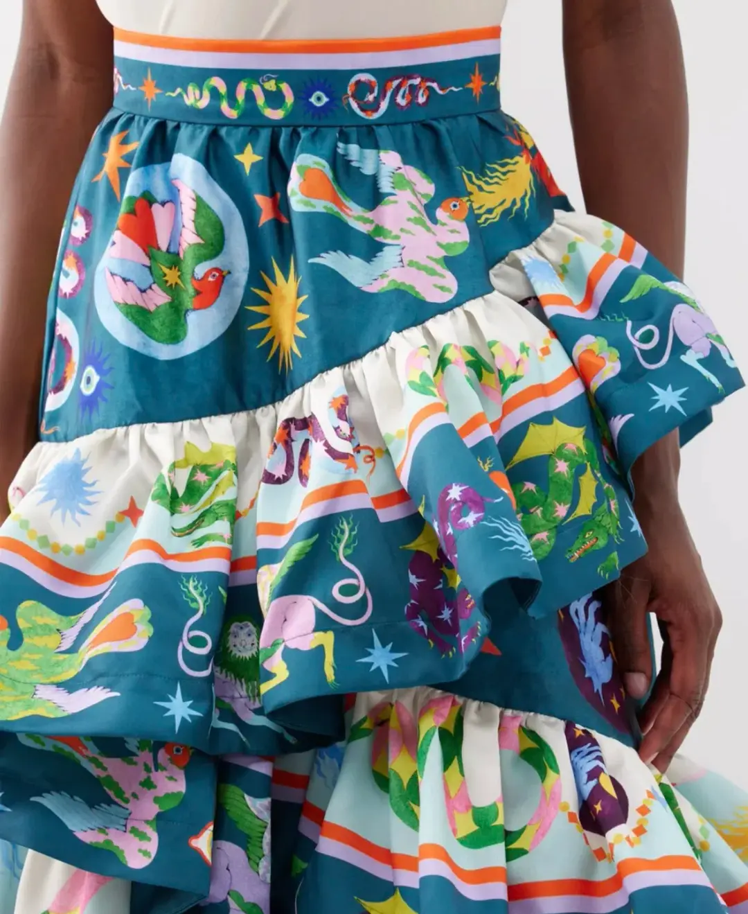 Alemais Guardian Tiered Ruffled Skirt Multi Size 16 for rent on The Volte - main image