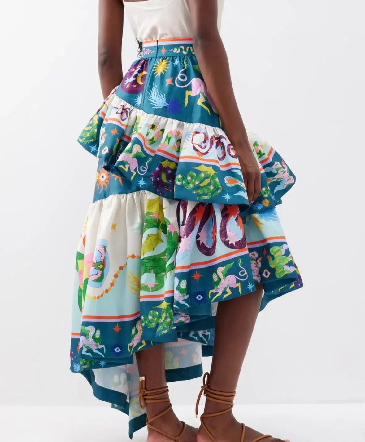 Alemais Guardian Tiered Ruffled Skirt Multi Size 16 - Image 3