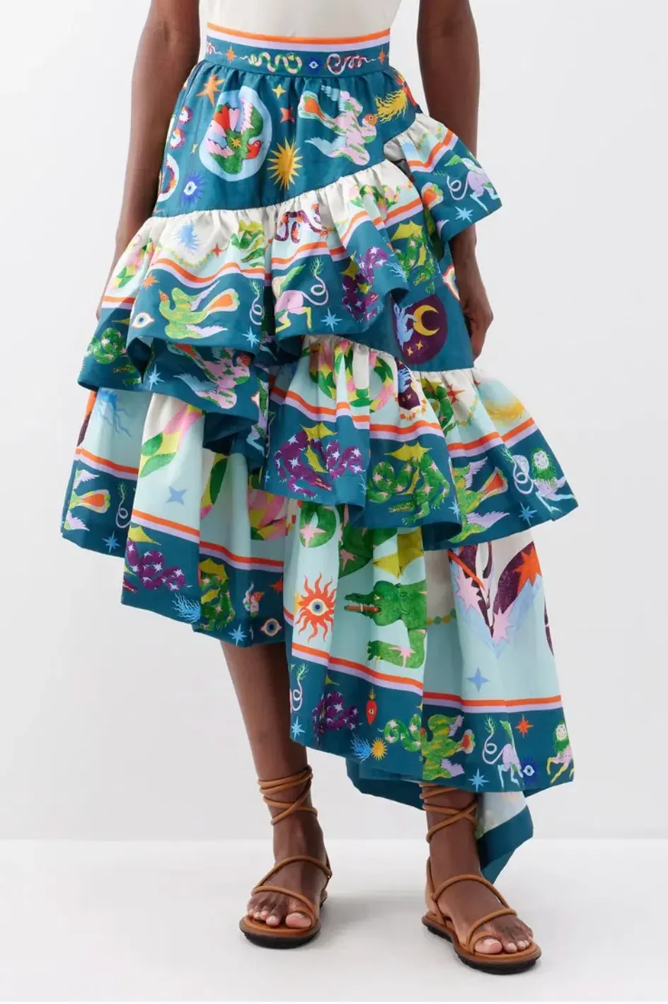 Alemais Guardian Tiered Ruffled Skirt Multi Size 16 - Image 2