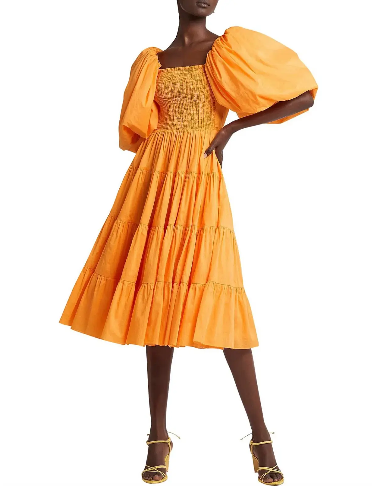 Aje Cherished Midi Dress in Marigold Size 8 - Image 1