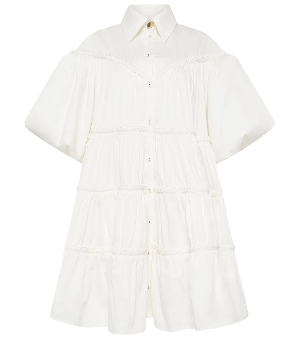 Aje Casabianca Puff Sleeve Shirt Smock Dress White Size 4 - Image 5