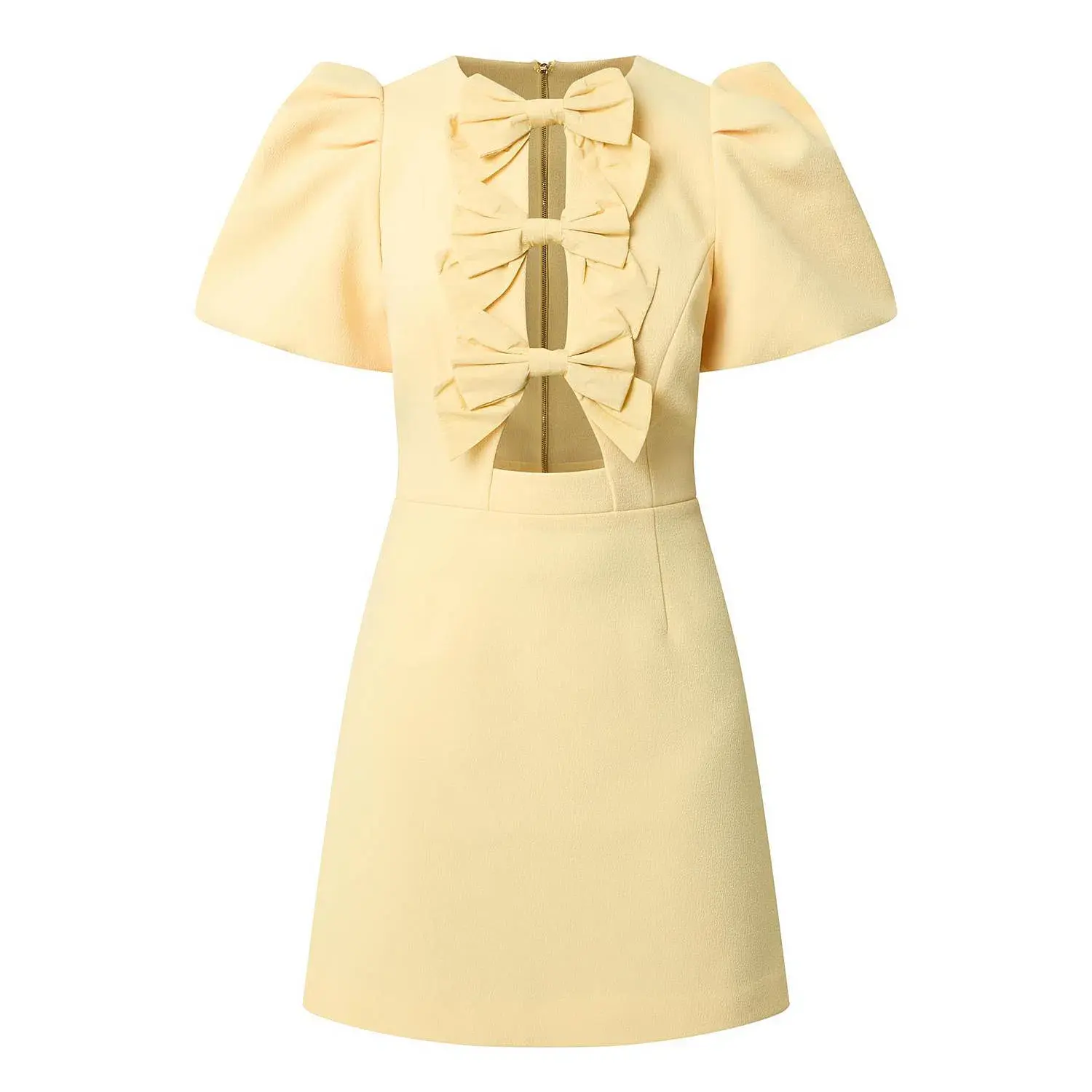 Rebecca Vallance Chloe Bow Mini Dress Yellow Size 8 - Image 4