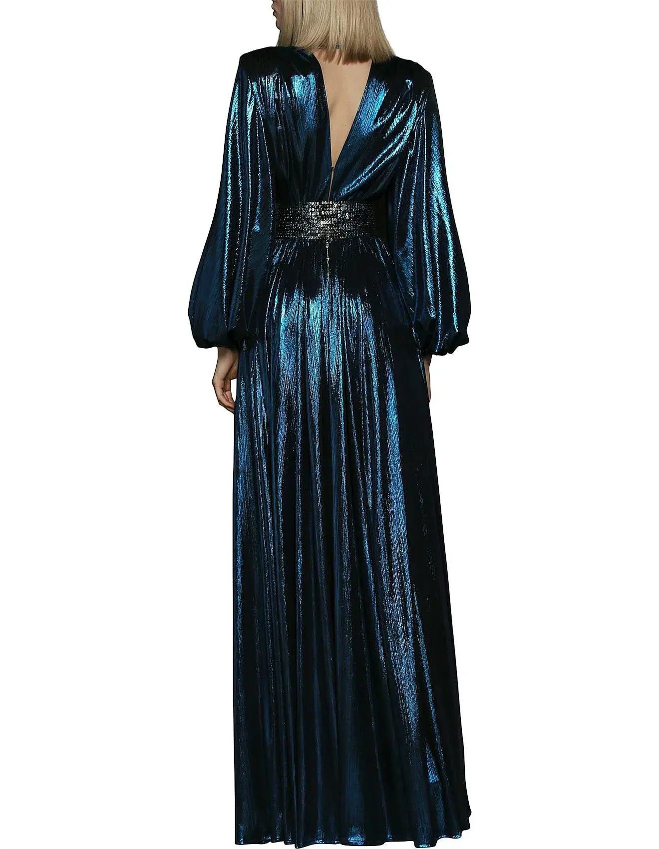 Bronx & Banco Zoe Topaz Dress Blue Metallic Size 10 - Image 3